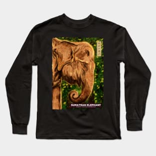 Sumatran Elephant - Black Long Sleeve T-Shirt